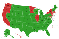 US Florida CWP Concealed weapons License Map